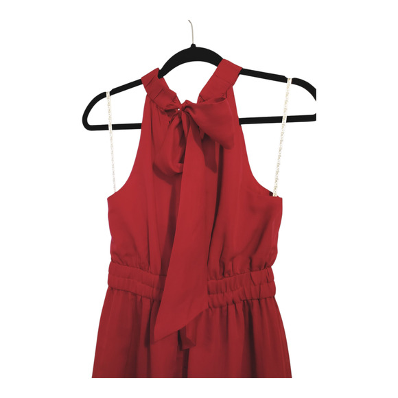 Lilly Pulitzer Marleen Cotton Silk Halter Midi Dress Poinsettia Red Nwt Size 2 - Picture 3 of 16